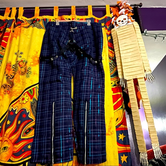 Vintage Super Low Fat Bondage Plaid Pants Size Large-XL - Picture 4 of 11